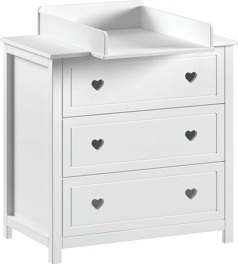 Bílá dětská komoda s přebalovacím pultem 90x103x73 cm Amori – Vipack