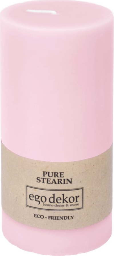 Růžová svíčka Eco candles by Ego dekor Friendly, doba hoření 50 h