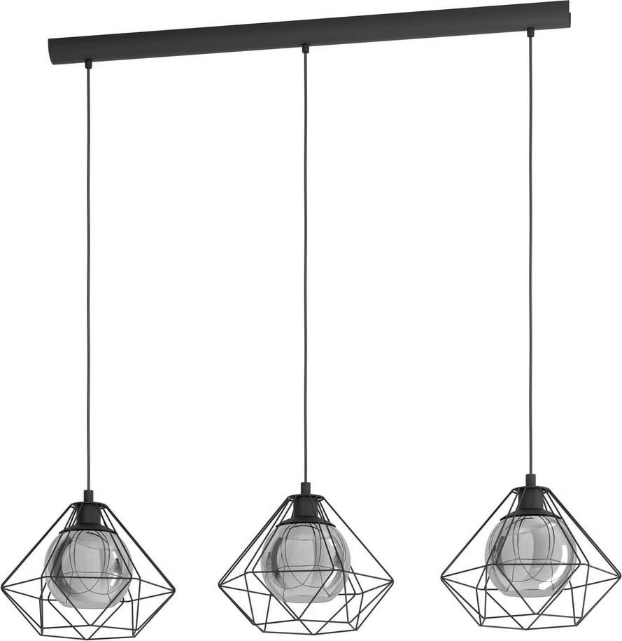 Černé závěsné svítidlo se skleněným stínidlem VERNHAM – EGLO