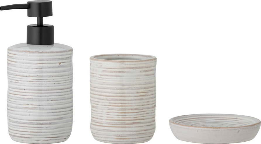 Krémová kameninová sada doplňků do koupelny Winta – Bloomingville