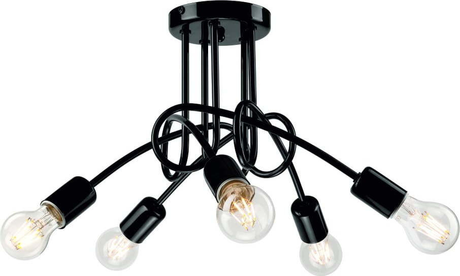 Černé stropní svítidlo bez stínidla 46x46 cm Camilla – LAMKUR