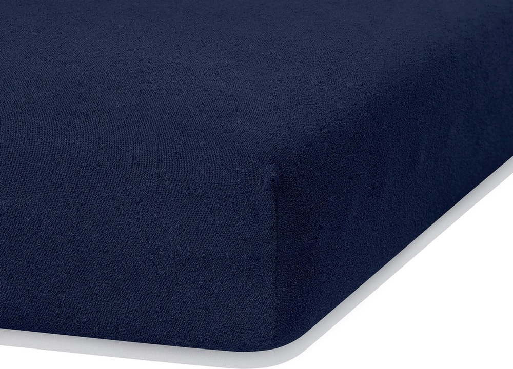 Tmavě modré napínací froté prostěradlo 140x200 cm Ruby – Restilo