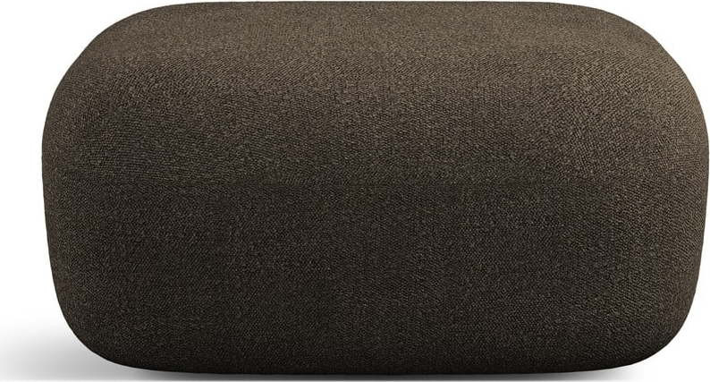 Hnědá podnožka z textilie bouclé Jenny – Micadoni Home