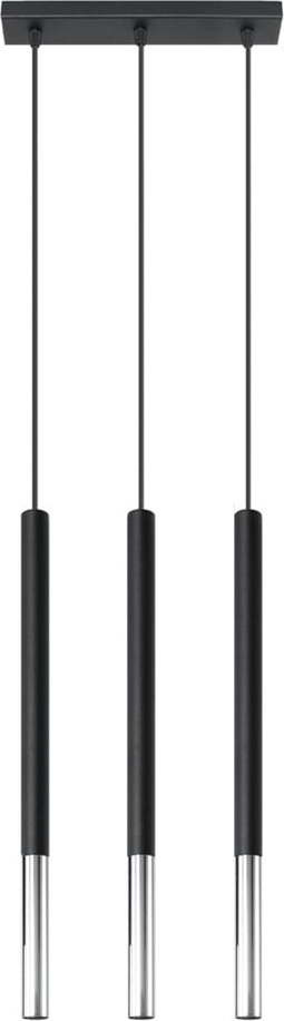 Závěsné svítidlo v černo-stříbrné barvě Nice Lamps Asarot 3L