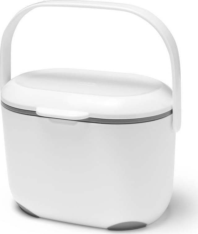Bílo-šedá nádoba na kompostovatelný odpad Addis Caddy, 2,5 l