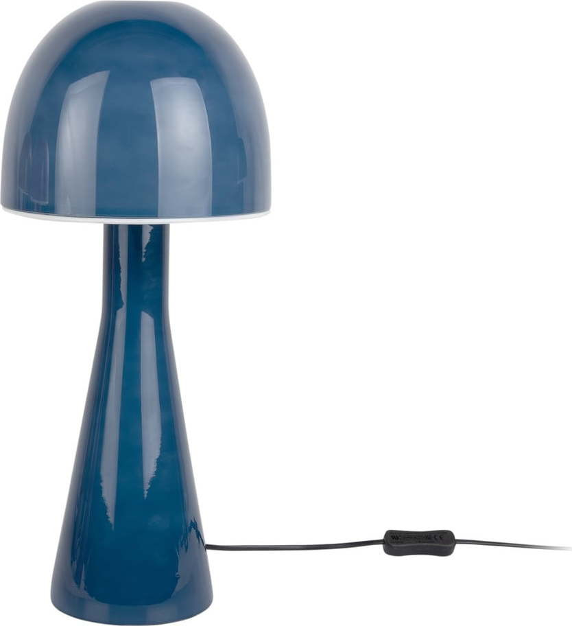 Tmavě modrá stolní lampa se skleněným stínidlem (výška 45 cm) Bombin – Leitmotiv