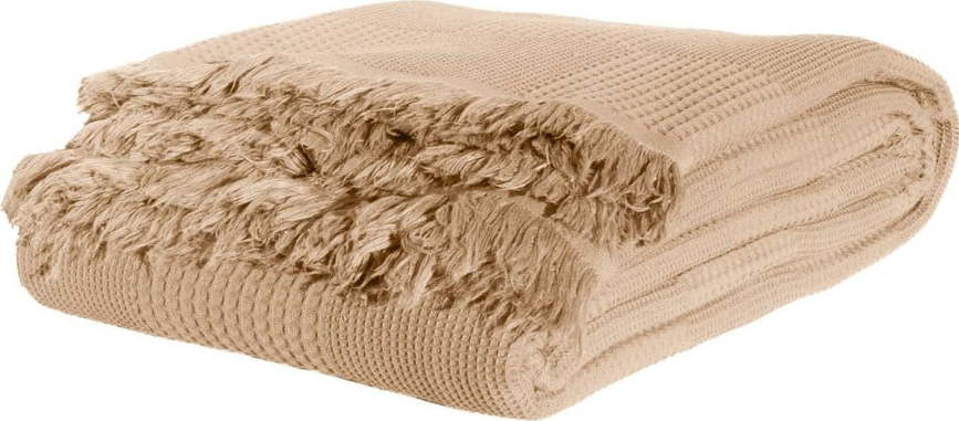 Béžový bavlněný přehoz 140x200 cm Russel – Mijolnir