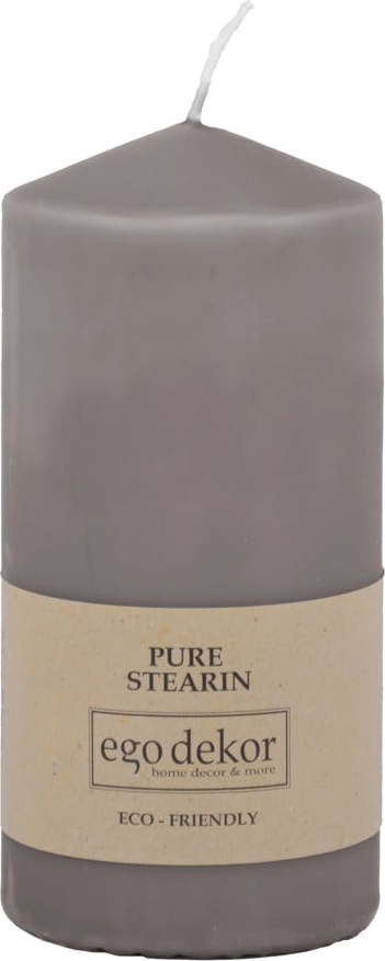 Šedá svíčka Eco candles by Ego dekor Top, doba hoření 30 h