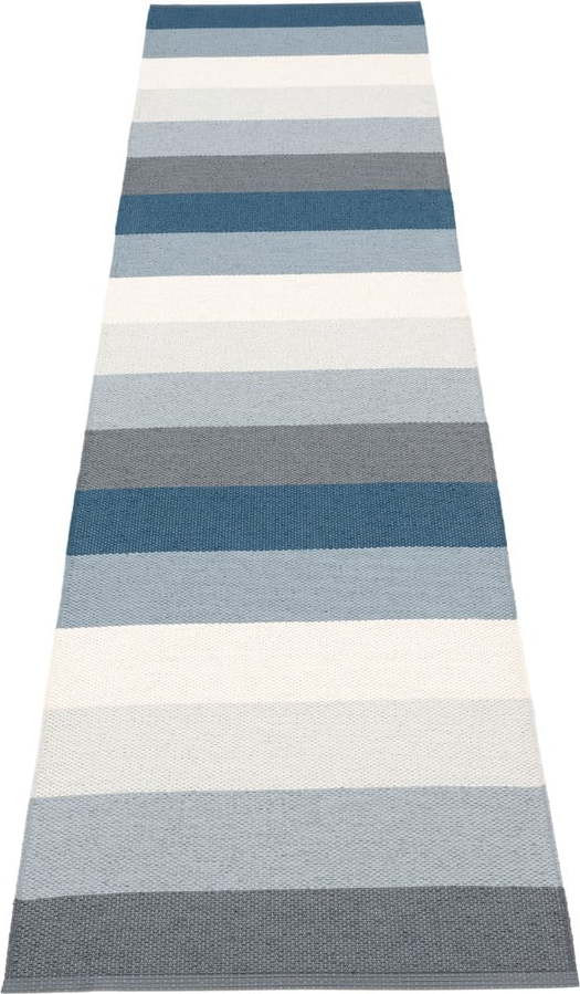 Modro-krémový vnitřní a venkovní běhoun 70x300 cm Molly Ocean Grey – Pappelina