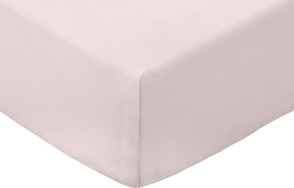 Růžové napínací prostěradlo z bavlněného perkálu 185x200 cm Cotton Percale – Bianca