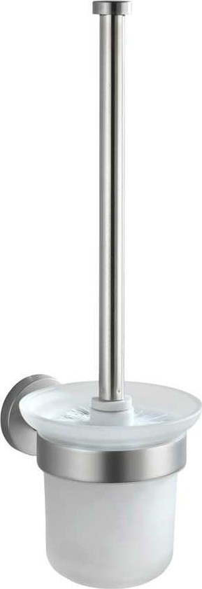 Nástěnná skleněná WC štětka v matně stříbrné barvě Bosio – Wenko