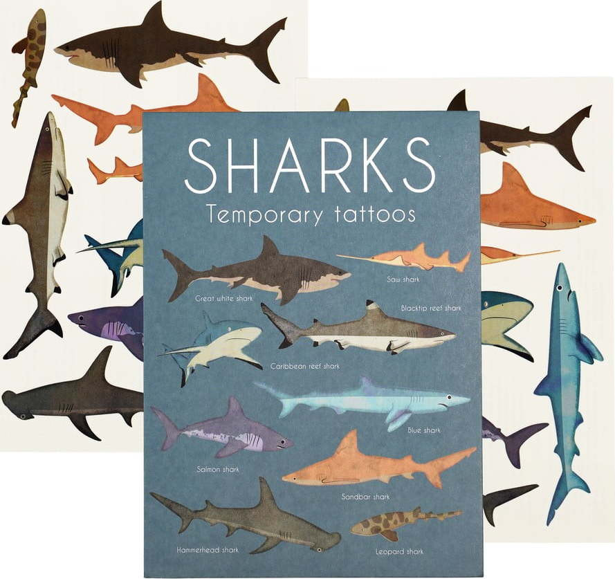 Dočasná tetování 2 ks Sharks – Rex London