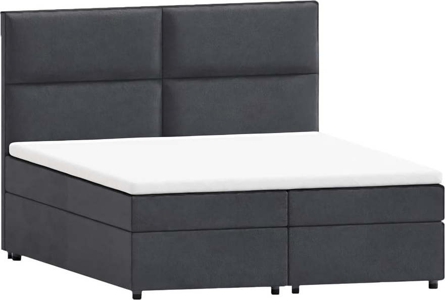 Šedá boxspring postel s úložným prostorem 180x200 cm Rico – Ropez