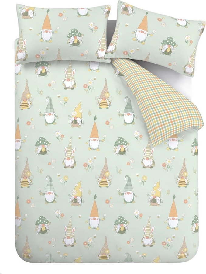 Světle zelené povlečení na jednolůžko 135x200 cm Spring Gonks – Catherine Lansfield