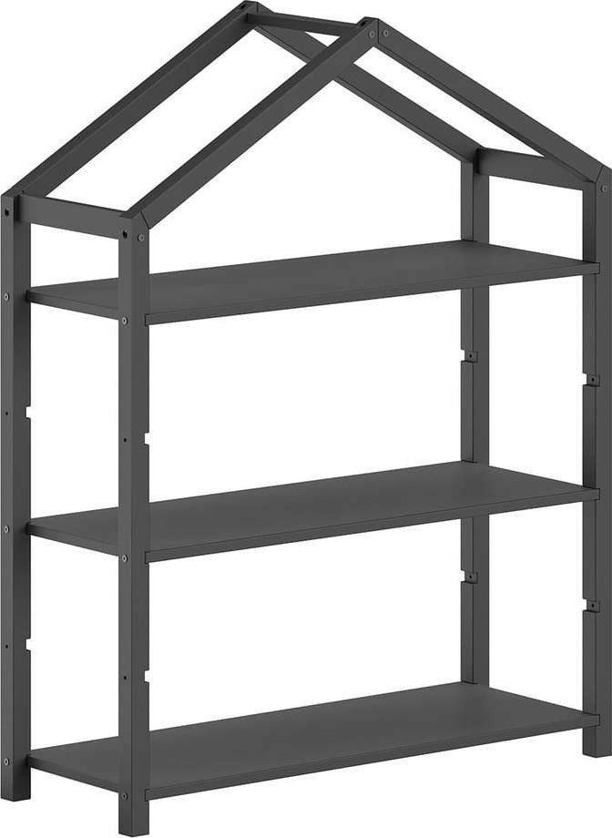 Antracitová dětská knihovna z borovicového dřeva 111x141x40 cm Dallas – Vipack