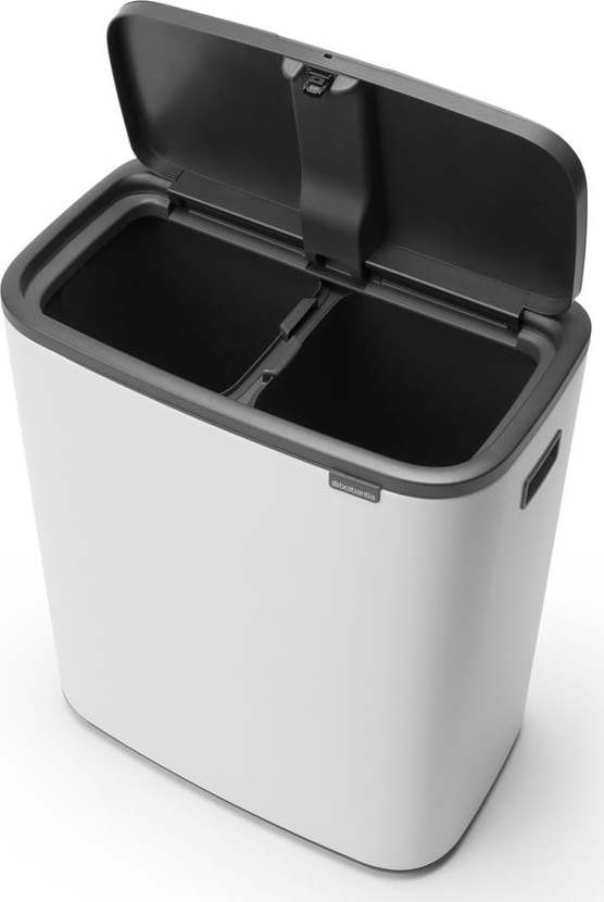 Bílý dotykový ocelový odpadkový koš na tříděný odpad 2x30 l Bo Touch Bin – Brabantia