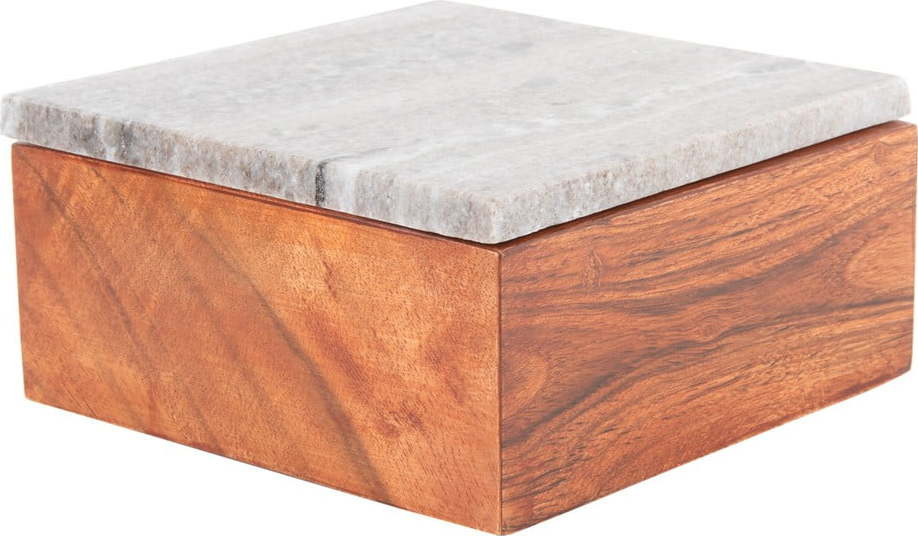 Hnědý dekorativní dřevěný úložný box Acacia – PT LIVING