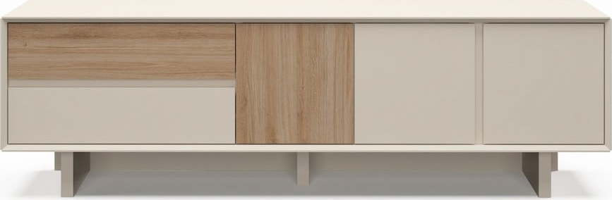 TV stolek v béžové a přírodní barvě v dekoru dubu 180x55x45 cm Carpi – Marckeric