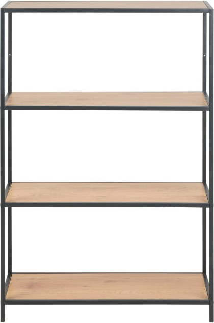 Knihovna v dekoru dubu v černo-přírodní barvě 77x114 cm Seaford – Actona