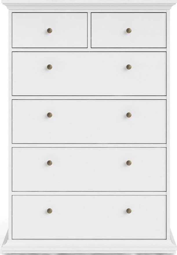 Bílá vysoká komoda 96x140 cm Paris – Tvilum