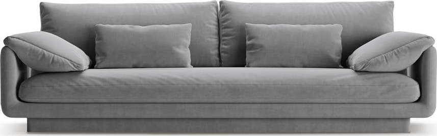 Světle šedá sametová pohovka 250 cm Torino – Micadoni