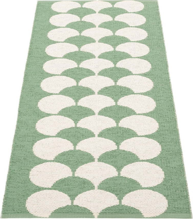Zeleno-krémový vnitřní a venkovní běhoun 70x150 cm Poppy Oregano – Pappelina
