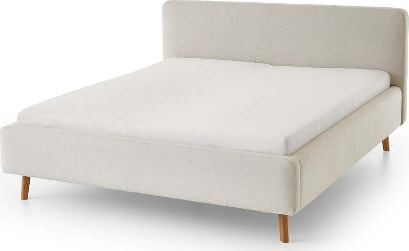 Krémová čalouněná dvoulůžková postel bez roštu 180x200 cm Mattis – Meise Möbel