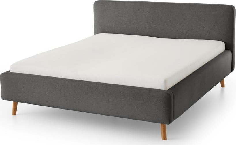 Antracitová čalouněná dvoulůžková postel bez roštu 140x200 cm Mattis – Meise Möbel
