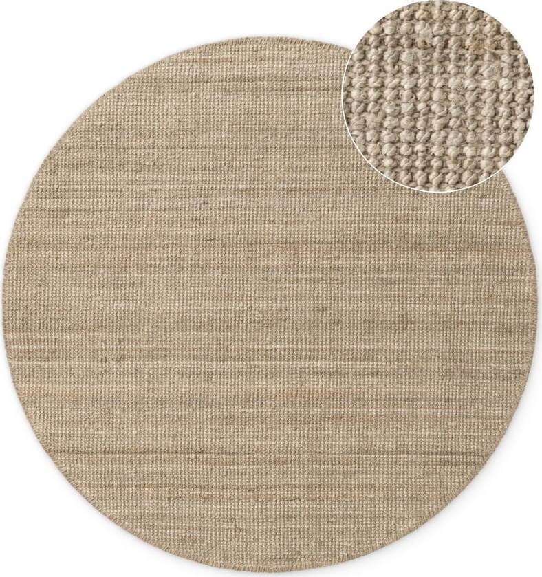 Jutový kulatý koberec taupe ø 160 cm Bouclé Jaipur – Hanse Home