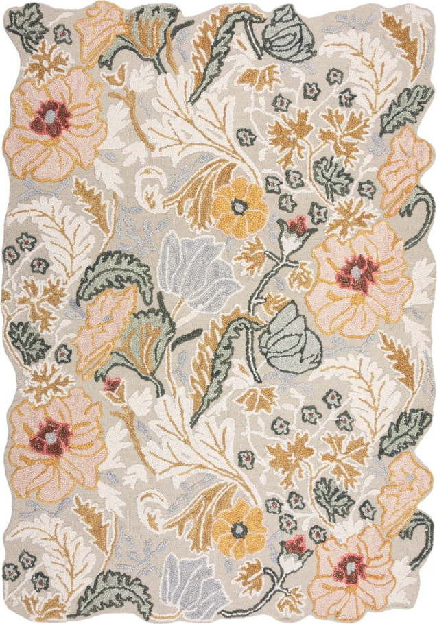 Světle růžový ručně tkaný vlněný koberec 200x290 cm Daphne Shaped Floral – Flair Rugs