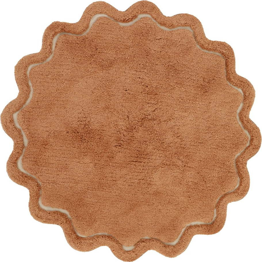 Pratelný ručně tkaný bavlněný kulatý koberec v cihlové barvě ø 110 cm Sweet April Toffee – Nattiot