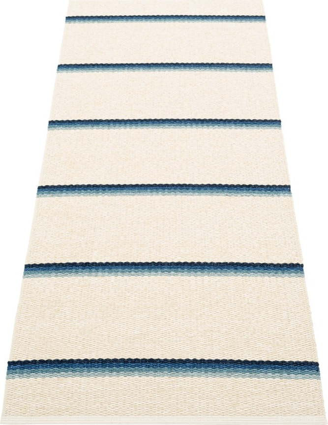 Modro-krémový vnitřní a venkovní běhoun 70x180 cm Olle Blue Vanilla – Pappelina