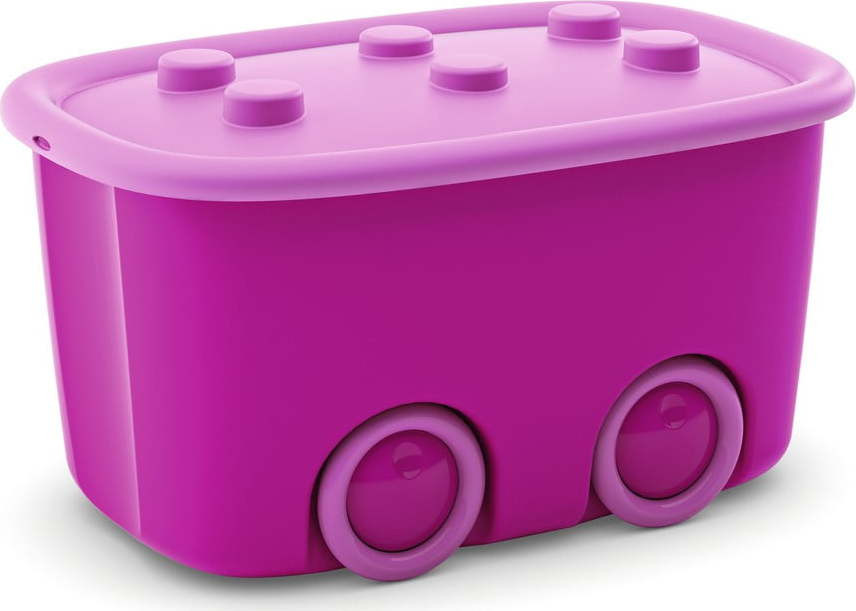 Růžový plastový dětský úložný box 58x39x32 cm Funny Box – KIS