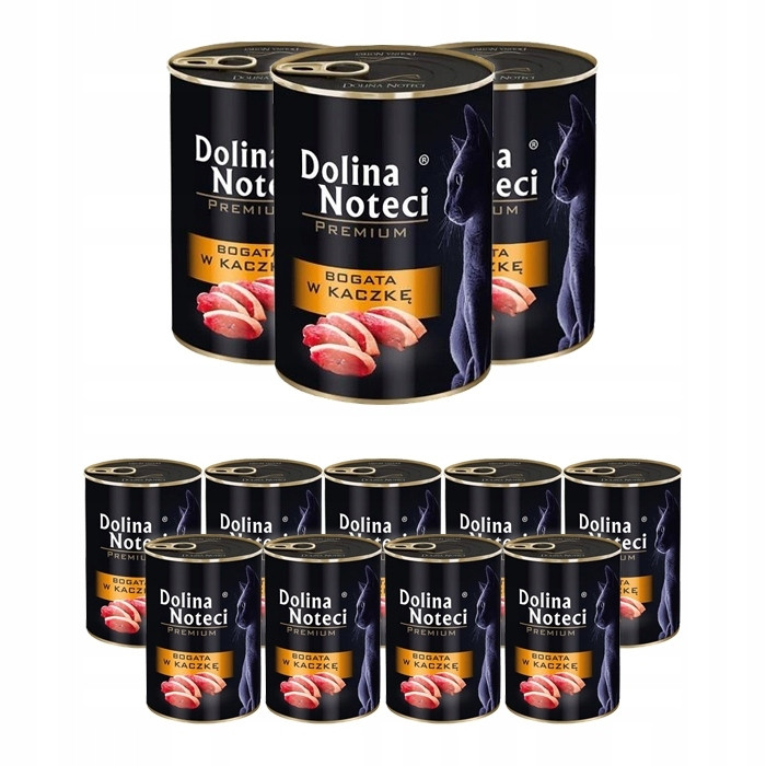 Krmivo Vlhké pro kočky Dolina Noteci Premium Kachna 24x400g