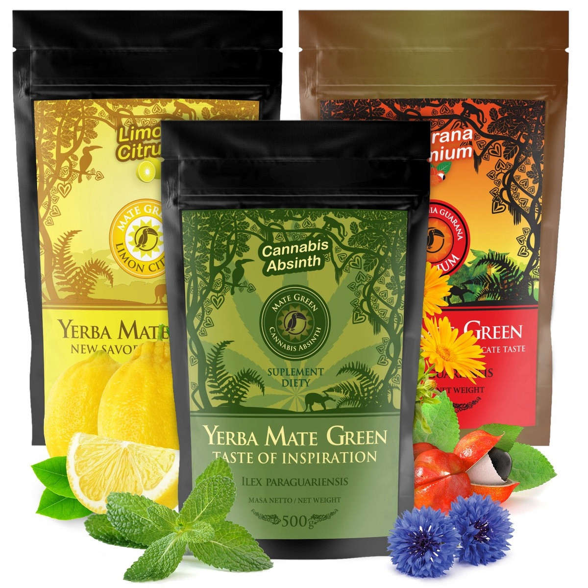 Yerba Mate Green Nejlepší Odrůdy příchutě na Start 3 x 500g