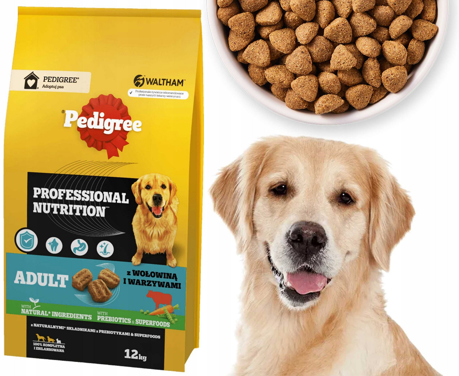 Pedigree Adult Professional Nutrition 12 kg s hovězím masem a zeleninou – suchá