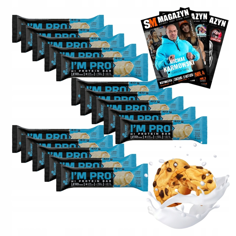 15 x Olimp IM Pro Protein Bar Vysokoproteinová Proteinová Tyčinka SVALY40g