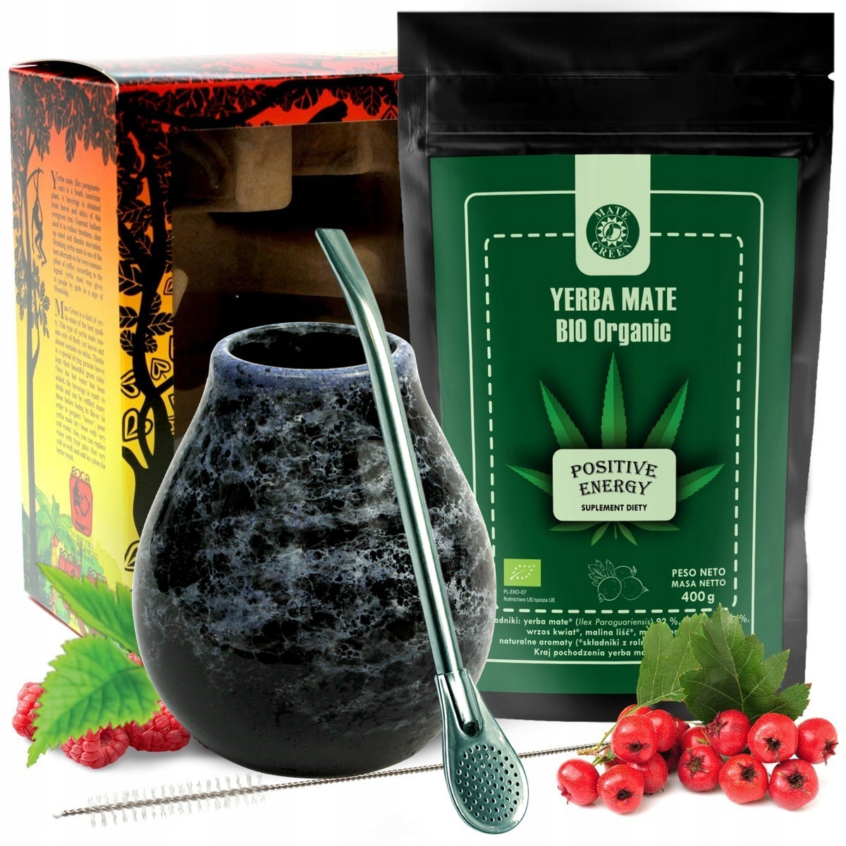 Startovací sada Organic Bombilla Matero Yerba Mate Slim Fit