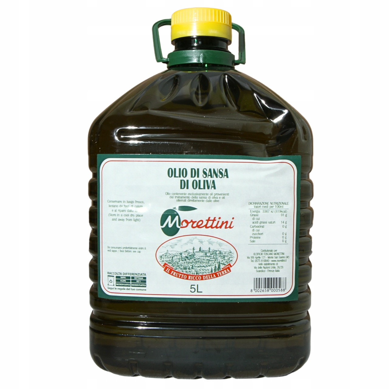 Morettini Olio di Sansa di Oliva Olivová láhev Pet 5L Itálie Toskánsko
