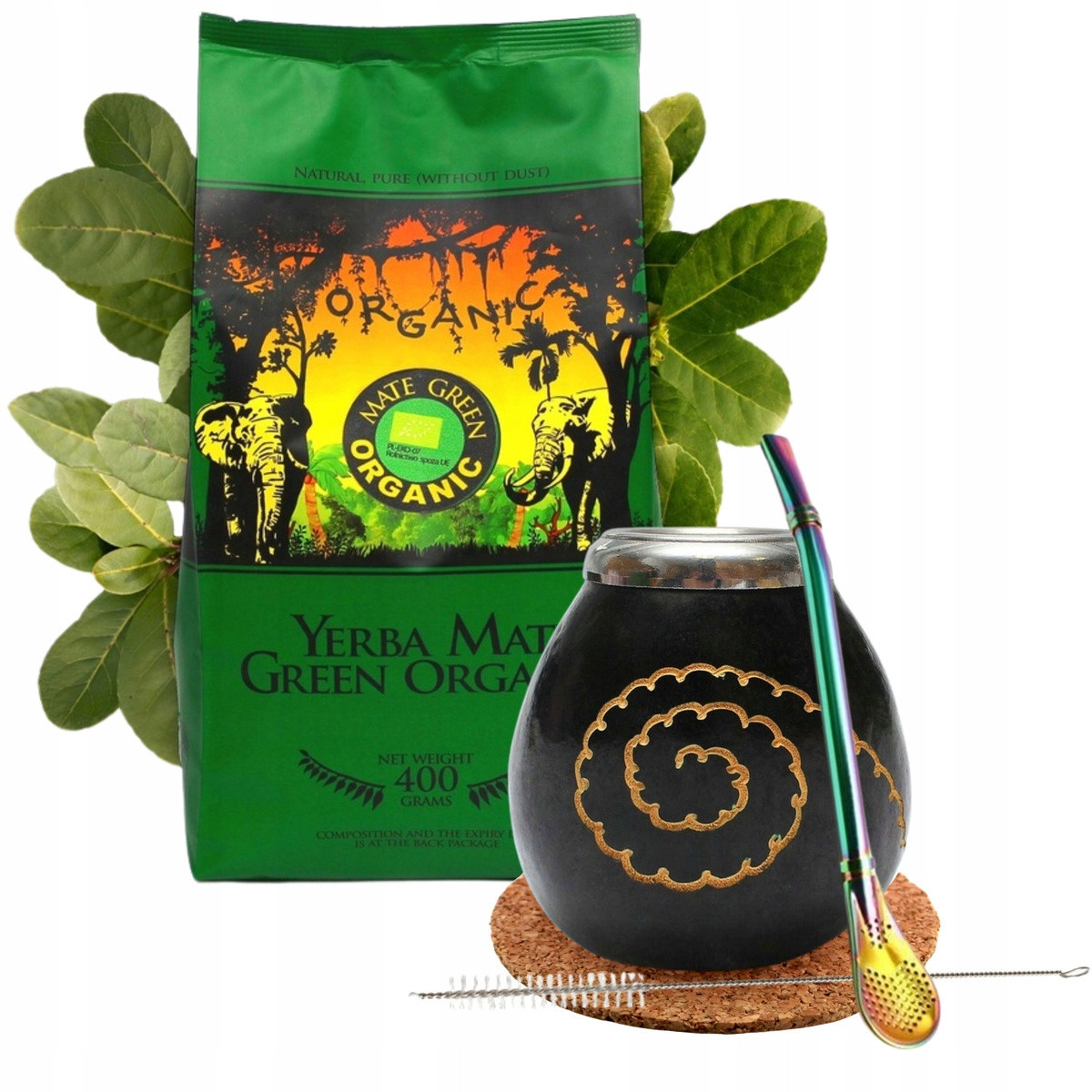 Sada Yerba Mate Green Organic Bio Despalada 400 g Přírodní tykev