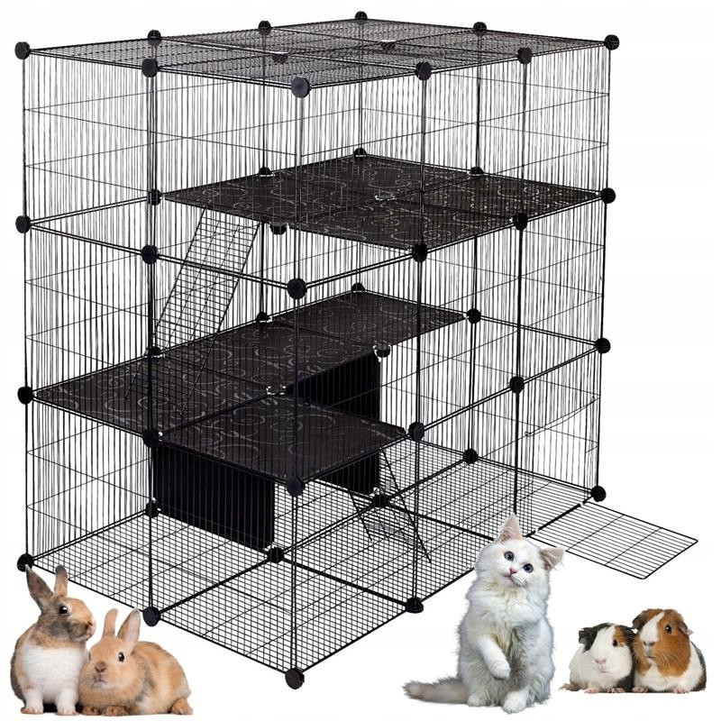 Výběh Kotec kovová pro králíky, kočky, zvířata, skládací klec