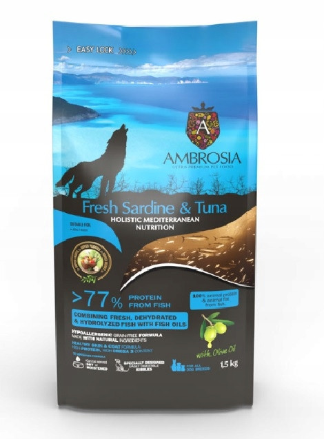 Ambrosia Mediterranean Sardinka a tuňák 5 kg krmivo