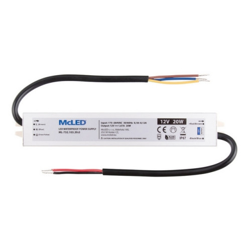 LED napájecí zdroj McLED 12VDC 1,67A 20W ML-732.103.39.0