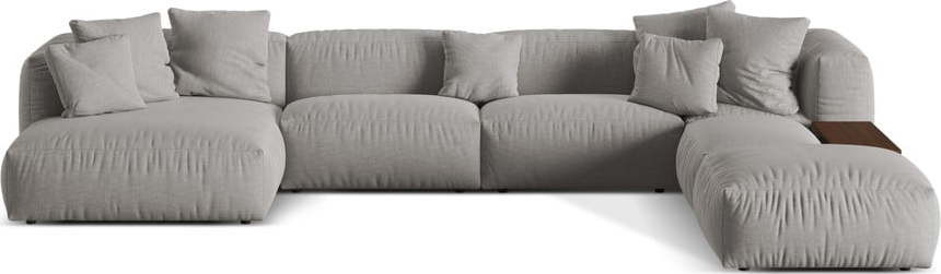 Světle šedá modulární rohová pohovka (pravý roh/do