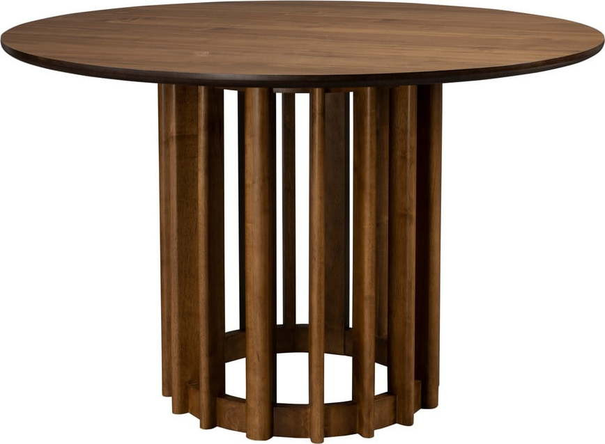 Kulatý jídelní stůl s deskou v dekoru ořechového dřeva ø 120 cm Barlet – Dutchbone