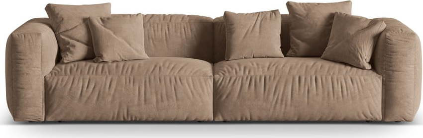 Světle hnědá modulární pohovka z textilie bouclé 320 cm Martina – Micadoni Home