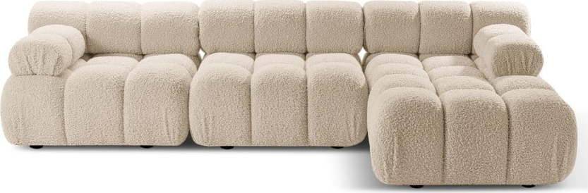 Béžová modulární rohová pohovka z textilie bouclé (pravý roh) Bellis – Micadoni Home