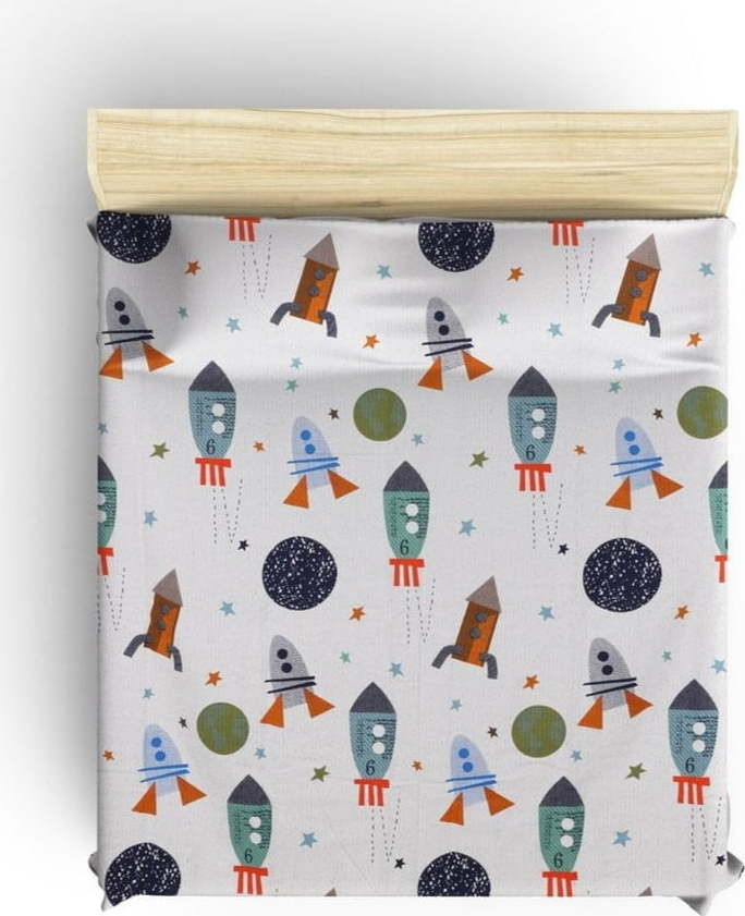 Bílý bavlněný dětský přehoz 140x200 cm Spacex – Mijolnir