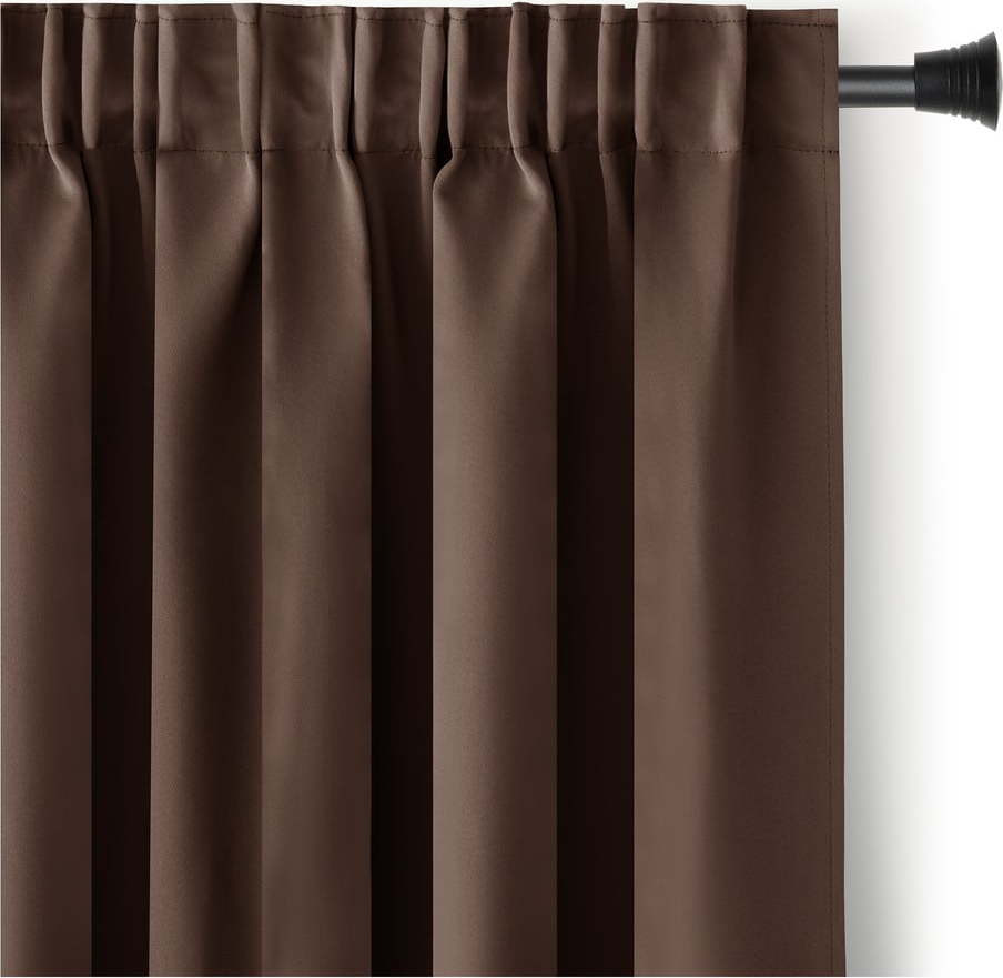 Hnědý zatemňovací termo závěs 140x245 cm Pleat – Restilo