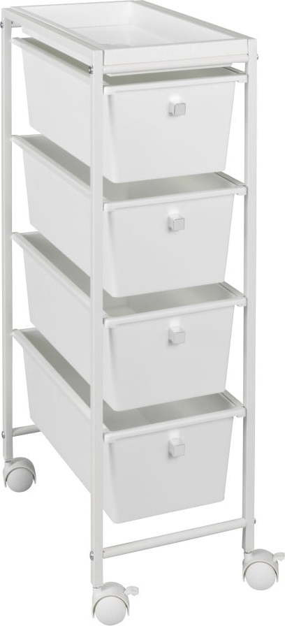 Bílý pojízdný regál 22,5x76,5 cm Gala – Wenko